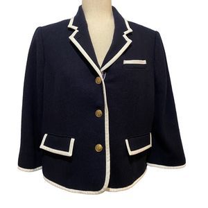 Neiman Marcus Target Thom Browne Women's XXL Navy Wool Blazer‎ Jacket NWOT